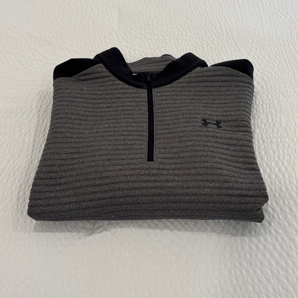 Under‎ Armour Men's Charcoal and Black Zip-Up Sweater